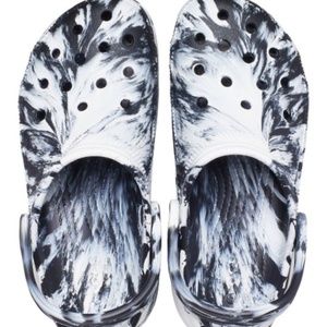 NEW! Crocs Black & White Marbled Classic Platform Clog - Women